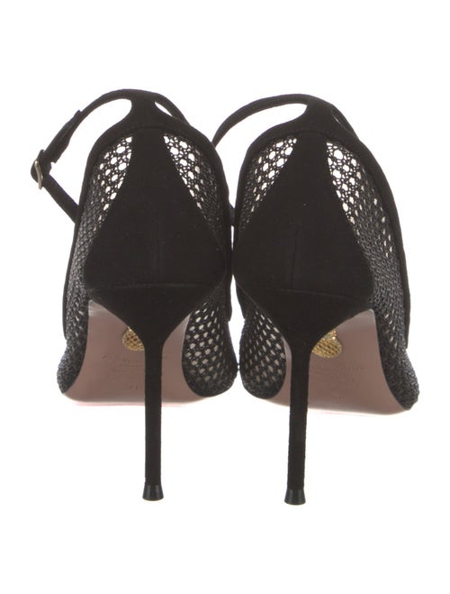 Aquazzura Suede Mesh Accents Pumps