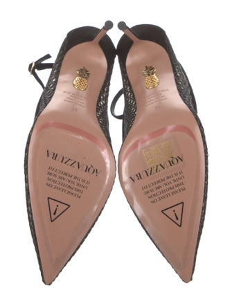 Aquazzura Suede Mesh Accents Pumps