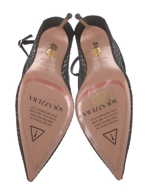 Aquazzura Suede Mesh Accents Pumps