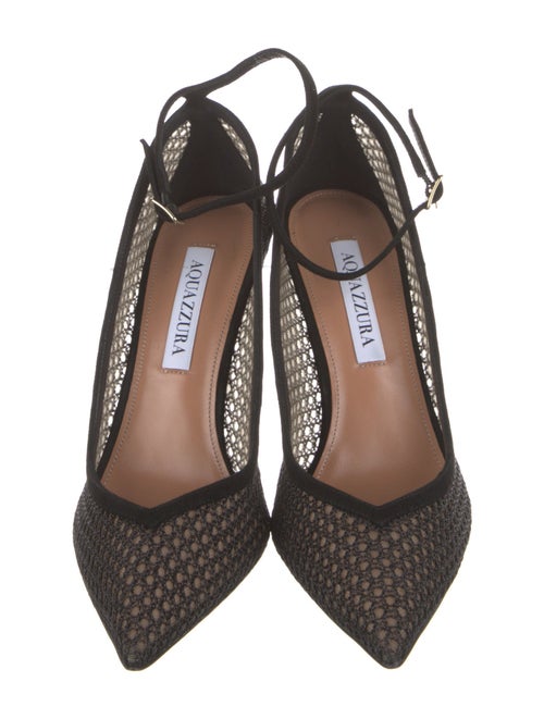 Aquazzura Suede Mesh Accents Pumps