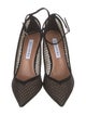 Aquazzura Suede Mesh Accents Pumps