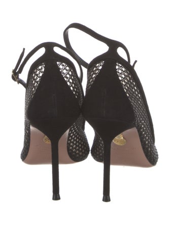 Aquazzura Suede Mesh Accents Pumps