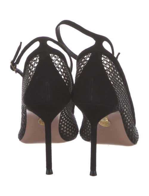 Aquazzura Suede Mesh Accents Pumps