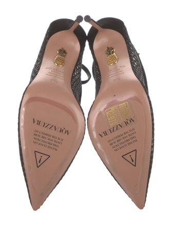 Aquazzura Suede Mesh Accents Pumps