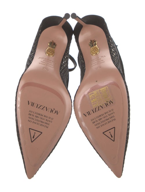 Aquazzura Suede Mesh Accents Pumps