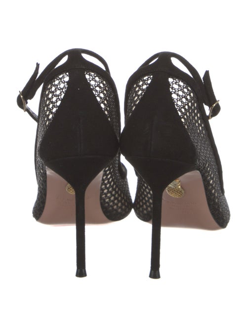 Aquazzura Suede Mesh Accents Pumps