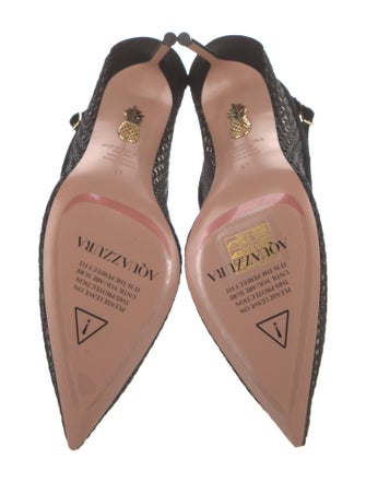 Aquazzura Suede Mesh Accents Pumps