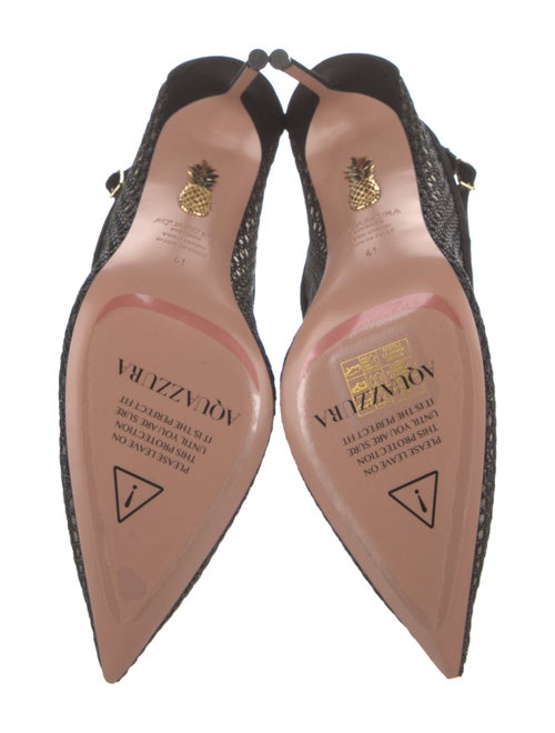 Aquazzura Suede Mesh Accents Pumps