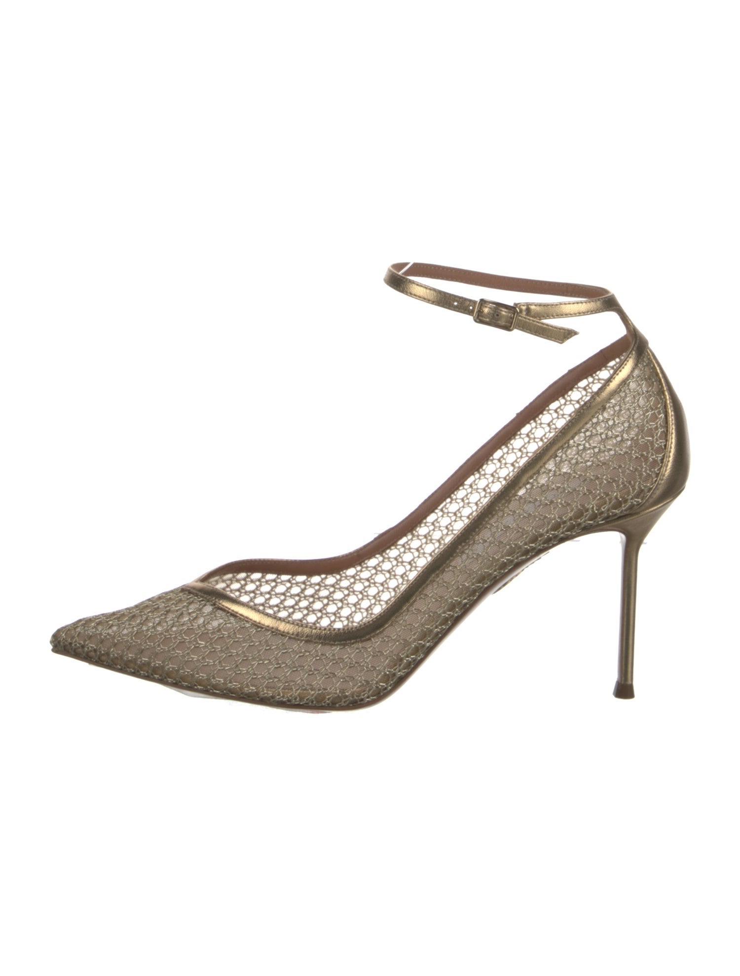 Aquazzura Leather Mesh Accents Pumps
