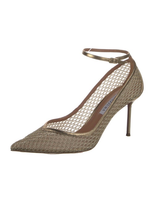 Aquazzura Leather Mesh Accents Pumps