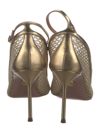 Aquazzura Leather Mesh Accents Pumps