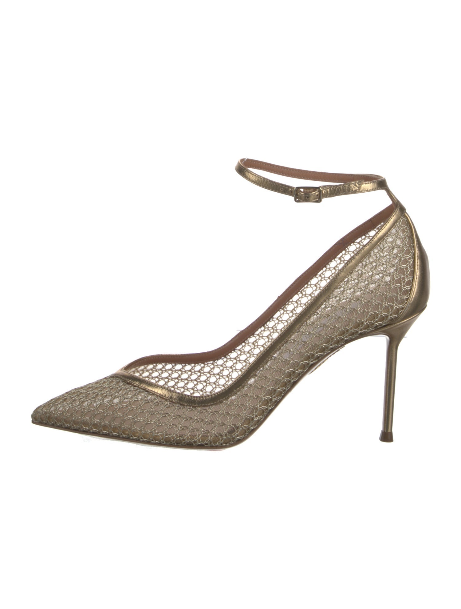 Aquazzura Leather Mesh Accents Pumps