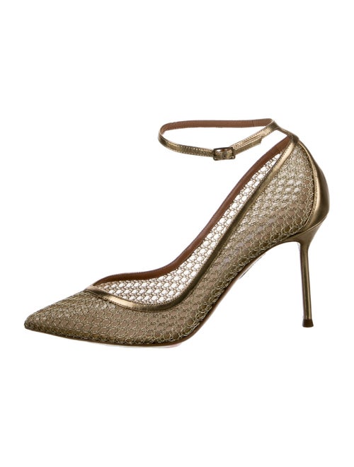 Aquazzura Leather Mesh Accents Pumps