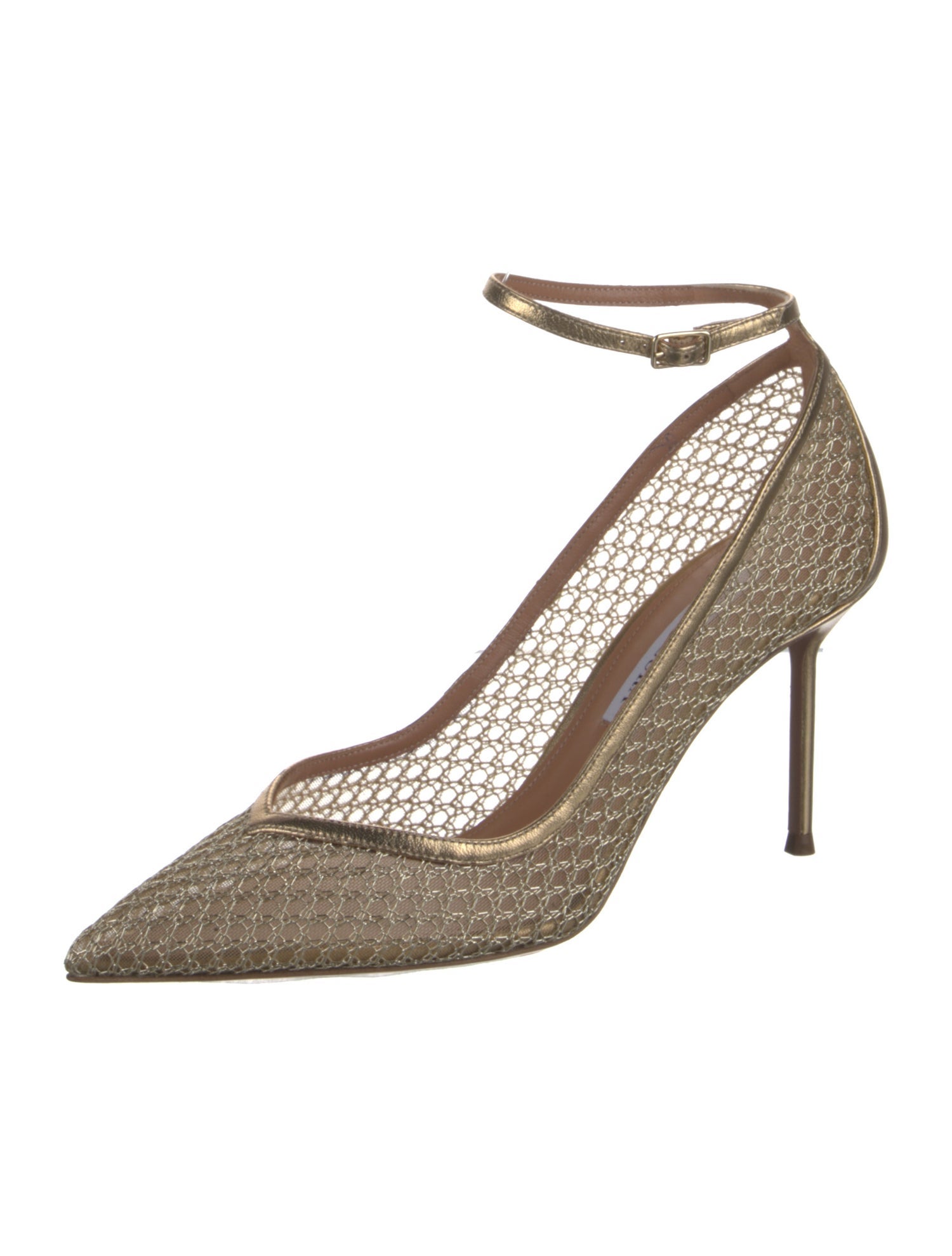 Aquazzura Leather Mesh Accents Pumps