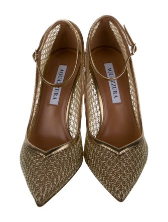 Aquazzura Leather Mesh Accents Pumps