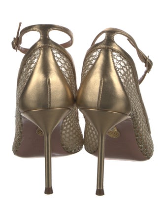 Aquazzura Leather Mesh Accents Pumps