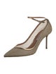 Aquazzura Leather Mesh Accents Pumps