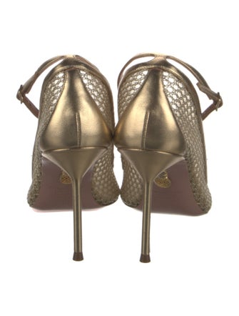 Aquazzura Leather Mesh Accents Pumps