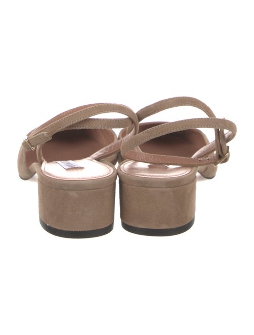 Aquazzura Suede Colorblock Pattern Slingback Pumps