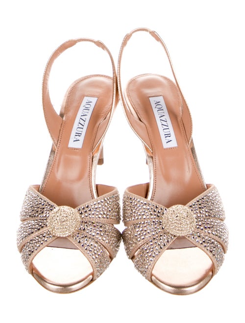 Aquazzura Leather Animal Print Slingback Sandals