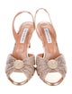 Aquazzura Leather Animal Print Slingback Sandals