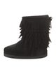 Aquazzura Suede Tassel Accents Lace-Up Boots