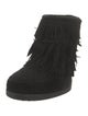 Aquazzura Suede Tassel Accents Lace-Up Boots
