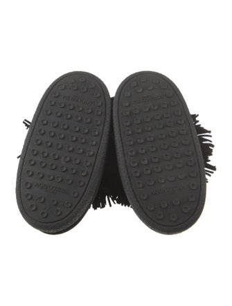 Aquazzura Suede Tassel Accents Lace-Up Boots