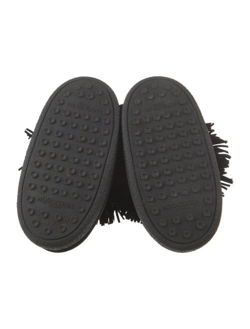 Aquazzura Suede Tassel Accents Lace-Up Boots