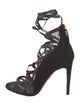 Aquazzura Suede Mesh Accents Sandals