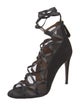 Aquazzura Suede Mesh Accents Sandals