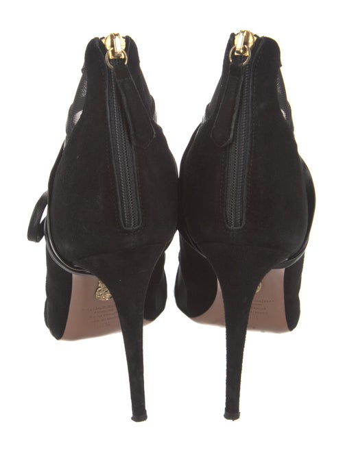 Aquazzura Suede Mesh Accents Sandals