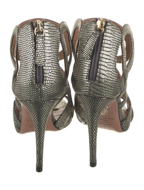 Aquazzura Lizard T-Strap Sandals