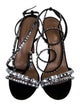Aquazzura Suede Crystal Embellishments Sandals