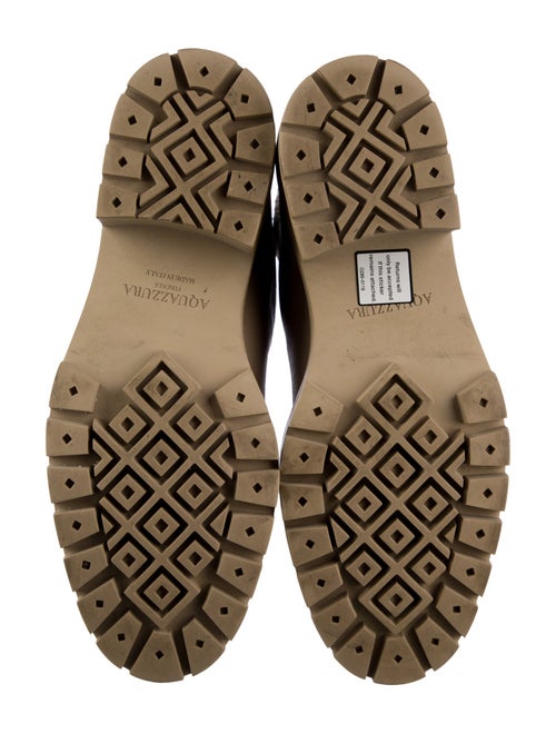 Aquazzura Leather Colorblock Pattern Combat Boots