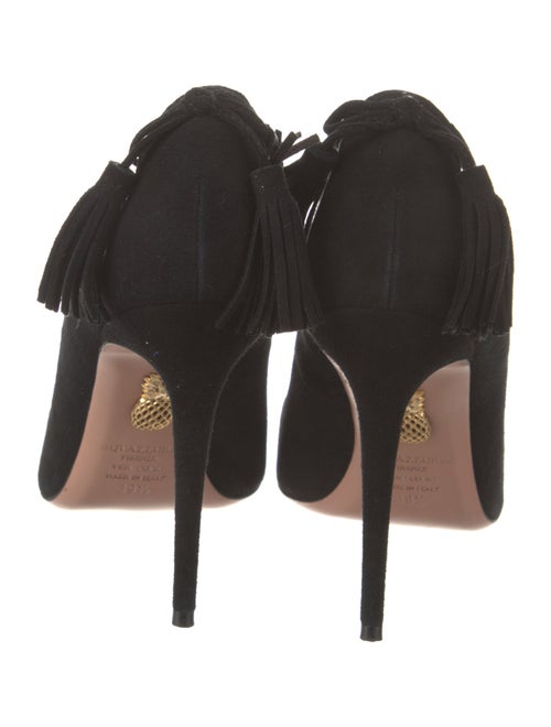 Aquazzura Suede Tassel Accents Slingback Pumps