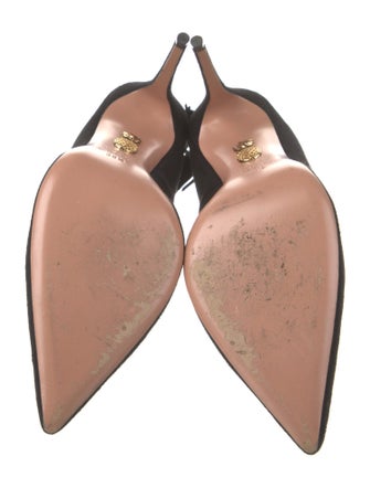 Aquazzura Suede Tassel Accents Slingback Pumps