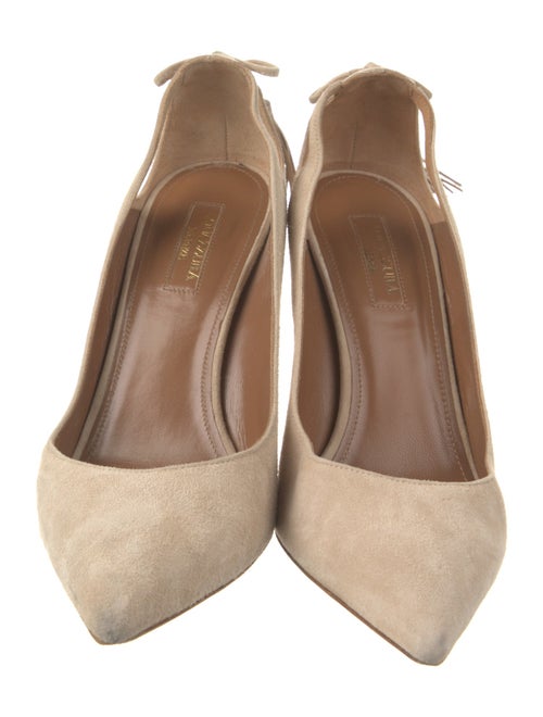 Aquazzura Suede Tassel Accents Slingback Pumps