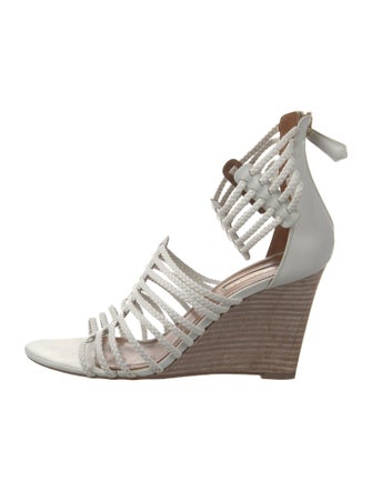 Aquazzura Leather Braided Accents T-Strap Pumps