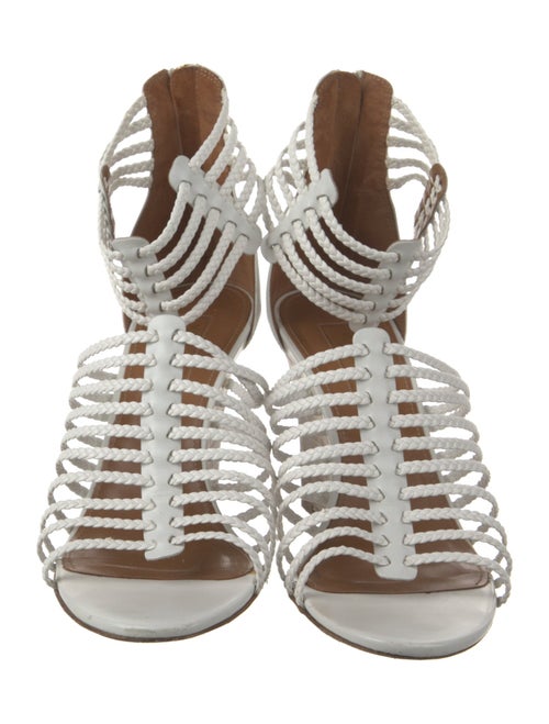 Aquazzura Leather Braided Accents T-Strap Pumps