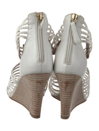 Aquazzura Leather Braided Accents T-Strap Pumps