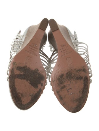 Aquazzura Leather Braided Accents T-Strap Pumps