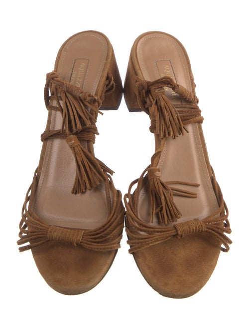 Aquazzura Suede Tassel Accents Sandals