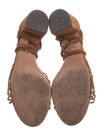 Aquazzura Suede Tassel Accents Sandals