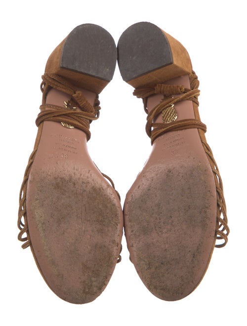 Aquazzura Suede Tassel Accents Sandals