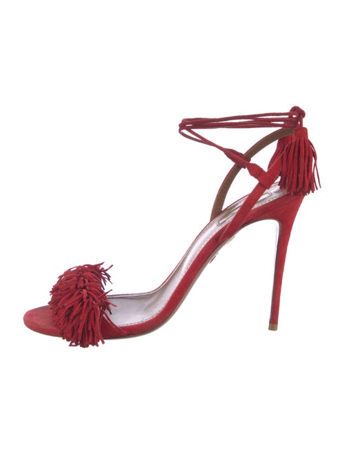 Aquazzura Suede Tassel Accents Sandals