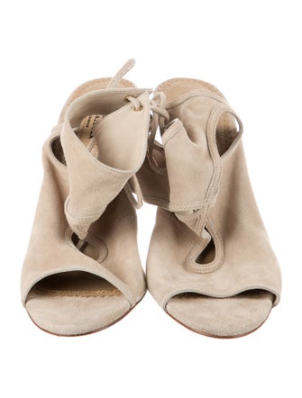 Aquazzura Suede Cutout Accent Sandals