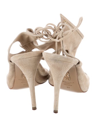 Aquazzura Suede Cutout Accent Sandals