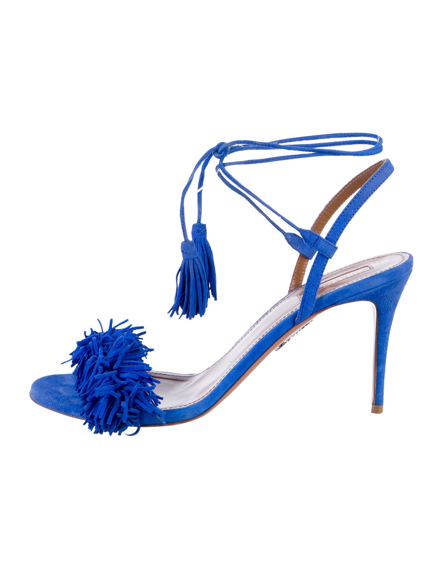 Aquazzura Suede Tassel Accents Sandals