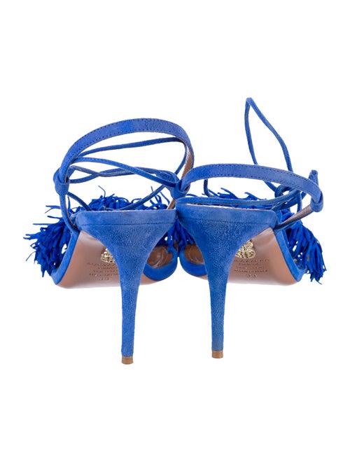 Aquazzura Suede Tassel Accents Sandals